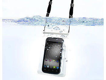Somikon Wasserdichte Universal-Tasche für iPhone & Smartphone bis 4,8 Zoll