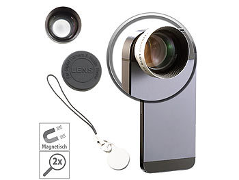 Somikon Magnetisches Teleobjektiv für Smartphones, 2x-Vergrößerung