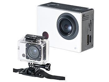 Helmkameras: Somikon Full-HD-Action-Cam DV-850.WiFi mit Farb-Display, Fernbedienung