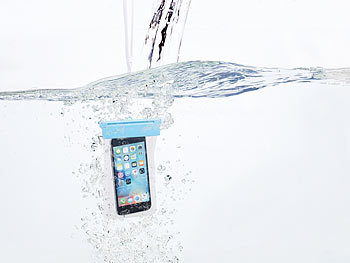 Somikon Wasserdichte Universal-Tasche für iPhone & Smartphone bis 12,2cm/4,8"