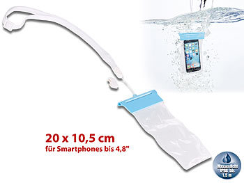 Handytasche wasserdicht: Somikon Wasserdichte Universal-Tasche für iPhone & Smartphone bis 12,2cm/4,8"