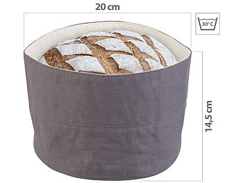 Rosenstein & Söhne 2er-Set Brotkörbe aus 100% Baumwolle,  Ø 20 cm und Ø 25 cm