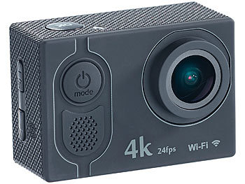 Somikon 4K-Action-Cam mit UHD-Video bei 24 fps, 16-MP-Sony-Sensor, IP68, WLAN