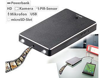 revolt 2in1-Powerbank mit HD-Kamera PB-50.c, 5.000 mAh, LED,2 A (refurbished)