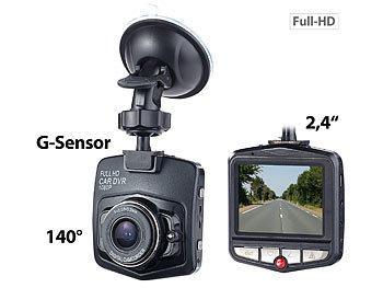 Autocamera: NavGear HD-Dashcam mit G-Sensor, Bewegungserkennung, 6,1-cm-Display, 140°