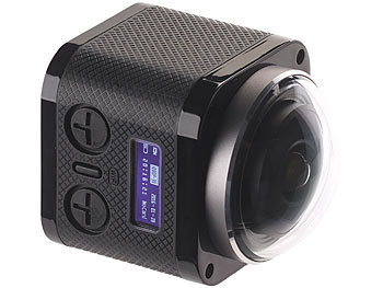 Somikon 360°-4K-Action-Cam, 16-MP-Sony-Sensor, 24 B./Sek., Fernbedienung, IP68