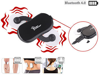 Schmerzpflaster mit App: newgen medicals 2in1-Akku-Stimulator für EMS & Massage, Bluetooth, App-Steuerung