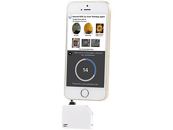 newgen medicals Mini-Alkohol- & Atem-Tester für iPhone, iPad, iOS per 3,5 mm Klinke