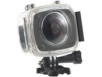 Somikon 360°-Full-HD-Action-Cam mit 2 Objektiven für vollsphärische VR-Videos