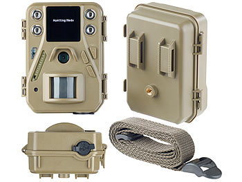 VisorTech HD-Mini-Wildkamera mit Farbdisplay & Infrarot-Nachtsicht, 12 MP, IP66