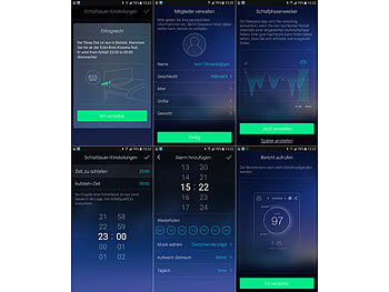 newgen medicals 2er-Set 6in1-Mini-Schlaflabor mit Bluetooth 4.0, Gratis-App