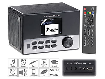 VR-Radio WLAN-Stereo-Internetradio, DAB+, Wecker, USB, 20 W, 8,1-cm-Display