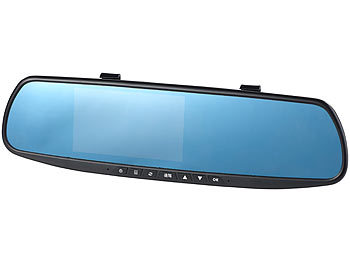 NavGear Full-HD-Rückspiegel-Dashcam mit Rückfahr-Kamera (Versandrückläufer)