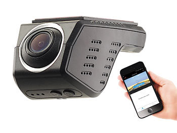 NavGear Unauffällige HD-Dashcam, G-Sensor, WLAN, App-Steuerung, Android & iOS