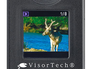 VisorTech HD-Überwachungs- & Wildkamera mit Nachtsicht, PIR, Farb-Display, IP54