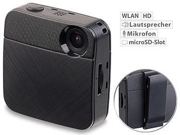Bodycam: Somikon Mini-HD-Body-Cam mit WLAN & Livestream-Funktion für YouTube & Facebook