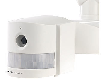 VisorTech HD-IP-Überwachungskamera m. LED-Strahler, Bewegungssensor, SD-Aufnahme