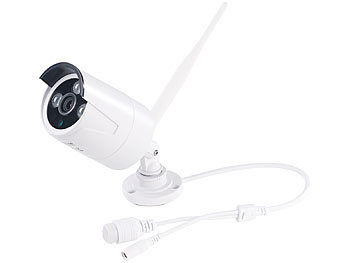 VisorTech Funk-Überwachungssystem, HDD-Rekorder & 4 IP-Kameras, Plug & Play, App