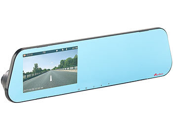 NavGear HD-Rückspiegel-Dashcam mit Rückfahrkamera (Versandrückläufer)