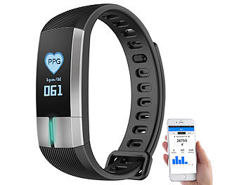newgen medicals Fitness-Armband mit Blutdruck-, Herzfrequenz- und EKG-Anzeige, IP67