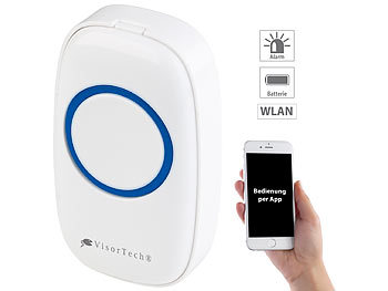 Alarmanlage Alexa: VisorTech Klingel-Taster für WLAN-Alarmanlage XMD-3000.avs, Einstellung per App