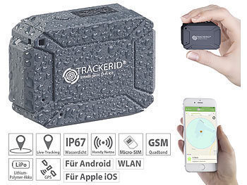 TrackerID WLAN, GPS & GSM-Tracker, Live-Tracking-App, Gegensprech-Funktion, IP67