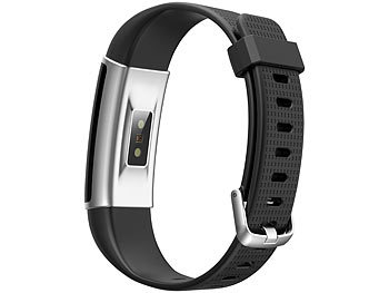 PEARL Fitness-Armband, GPS-Streckenverlauf, Puls, XL-Farb-Display, App, IP67
