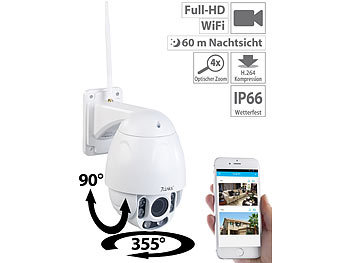 7links Speed-Dome Outdoor-WLAN-IP-Überwachungskamera mit Full HD & Nachtsicht 