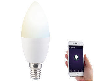 Luminea 3er-Set WLAN-LED-Lampen mit Sprachsteuerung, E14, CCT, F