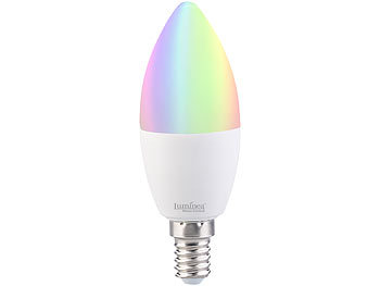 Luminea WLAN-LED-Lampe, kompat. zu Alexa & Google Assistant, E14