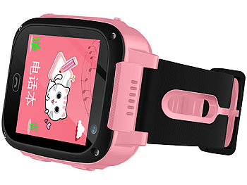 TrackerID Kinder-Smartwatch mit Telefon, SOS-Funktion, rosa (Versandrückläufer)