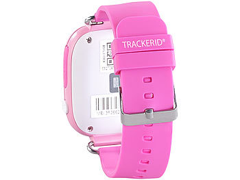 TrackerID Kinder-Smartwatch, Telefon, GPS-, GSM-, WiFi-Tracking, SOS-Taste, rosa