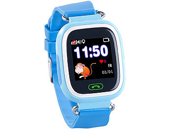 TrackerID Kinder-Smartwatch, Telefon, GPS-, GSM-, WiFi-Tracking, SOS-Taste, blau