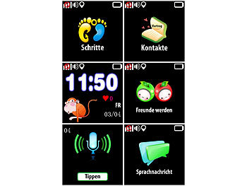 TrackerID Kinder-Smartwatch, Telefon, GPS-, GSM-, WiFi-Tracking, SOS-Taste, blau