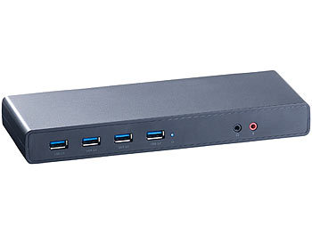Xystec USB-C-Dockingstation mit USB 3.1, DisplayPort, HDMI & Dual-4K-Support
