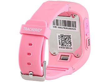 TrackerID Kinder-Smartwatch mit Telefon- & SOS-Funktion, GPS-/LBS-Tracking, rosa