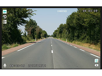 NavGear Full-HD-Rückspiegel-Dashcam mit Rückfahrkamera und Nachtsicht-Modus