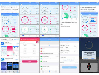 newgen medicals GPS-Handy-Uhr & Smartwatch für iOS & Android, Bluetooth, Herzfrequenz