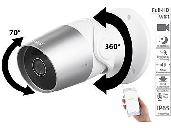 Outdoor IP Camera: 7links Outdoor-IP-Überwachungskamera, Full HD, WLAN, kompatibel zu Echo Show