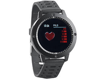 newgen medicals Fitness-Uhr, Touch-Farbdisplay, Blutdruck- & Herzfrequenzanzeige, IP67