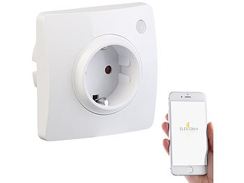 WiFi Steckdose Unterputz: Luminea Home Control WLAN-Unterputz-Steckdose mit App, für Siri, Alexa & Google Assistant