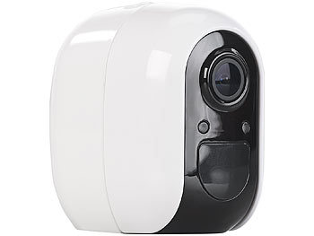VisorTech 2er-Set IP-Überwachungskamera mit 8 Akkus, Full HD, WLAN & App, IP54