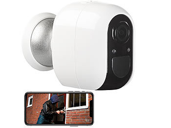 VisorTech IPC-480 Outdoor Überwachungskamera Full HD WLAN App batteriebetrieben 