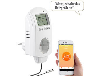 Digital Thermostat Steckdose Innenthermostat Temperaturregler Schalter Fühler DE 