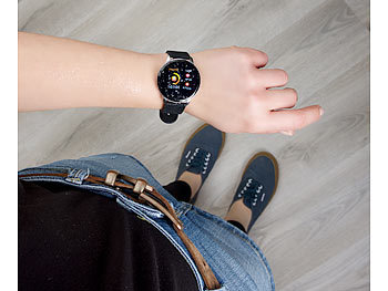 newgen medicals Fitness-Uhr mit Herzfrequenz-Messung, Bluetooth, Versandrückläufer