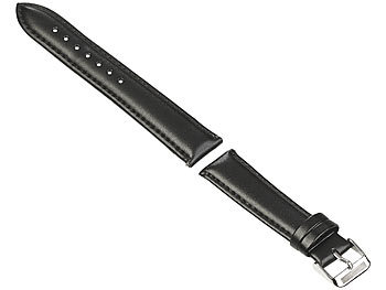 newgen medicals Armband für Uhren mit 20-mm-Steg, Kunstleder schwarz