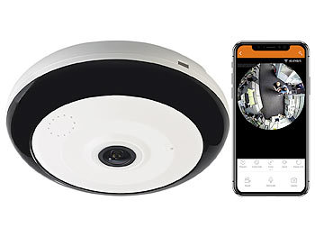 7links 360°-Panorama-Überwachungskamera mit 3,7 MP, Nachtsicht, WLAN & App