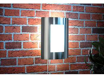 Luminea Home Control LED-Außenleuchte für Amazon Alexa & Google Assistant, 600 lm, silbern