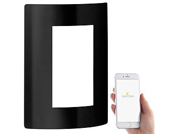 Luminea Home Control LED-Außenleuchte für Alexa & Google Assistant, 600 lm, schwarz