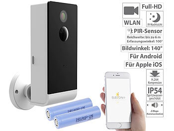 Full-HD-IP-Ãberwachungskamera mit Akku, smarter Nachtsicht, WLAN & App / Ãberwachungskamera